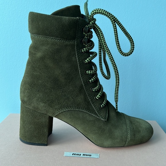 Miu miu hiker boots, green suede, size 36, brand new - Picture 7 of 9